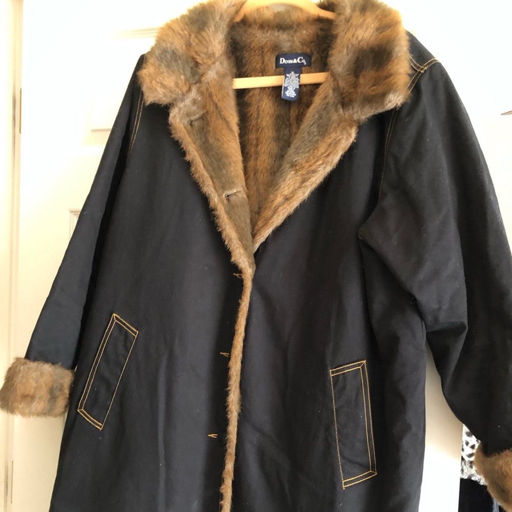 Denim and Company faux fur lined jacket